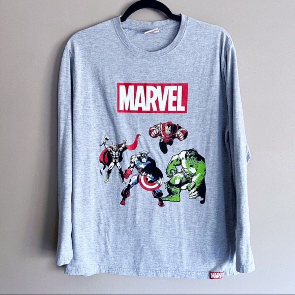 Marvel Avengers Superhero Long Sleeve Shirt - Thor Captain America Iron Man Hulk